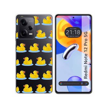 Funda Silicona Transparente Para Xiaomi Redmi Note 12 Pro 5g Diseño Pato Dibujos