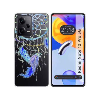 Funda Silicona Transparente Para Xiaomi Redmi Note 12 Pro 5g Diseño Plumas Dibujos