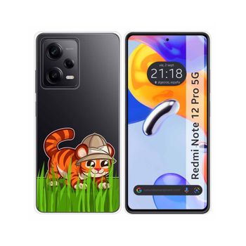 Funda Silicona Transparente Para Xiaomi Redmi Note 12 Pro 5g Diseño Tigre Dibujos