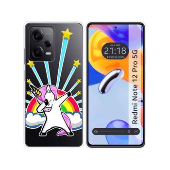 Funda Silicona Transparente Para Xiaomi Redmi Note 12 Pro 5g Diseño Unicornio Dibujos