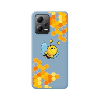 Funda Silicona Líquida Azul Para Xiaomi Redmi Note 12 5g Diseño Abeja Dibujos