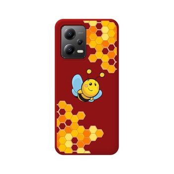 Funda Silicona Líquida Roja Para Xiaomi Redmi Note 12 5g Diseño Abeja Dibujos