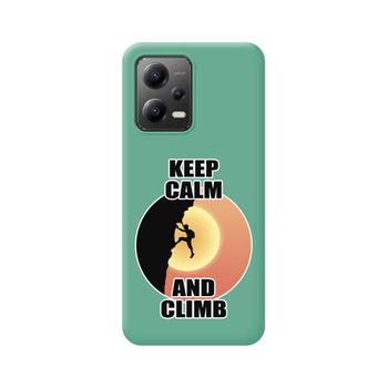 Funda Silicona Líquida Verde Para Xiaomi Redmi Note 12 5g Diseño Hombre Escalada Dibujos