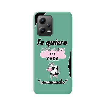 Funda Silicona Líquida Verde Para Xiaomi Redmi Note 12 5g Diseño Vaca Dibujos