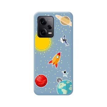 Funda Silicona Líquida Azul Para Xiaomi Redmi Note 12 Pro 5g Diseño Espacio Dibujos