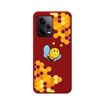 Funda Silicona Líquida Roja Para Xiaomi Redmi Note 12 Pro 5g Diseño Abeja Dibujos