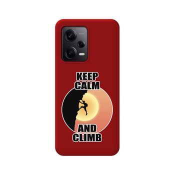 Funda Silicona Líquida Roja Para Xiaomi Redmi Note 12 Pro 5g Diseño Hombre Escalada