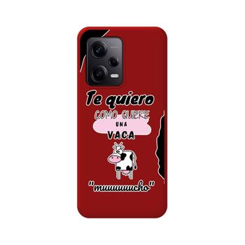 Funda Silicona Líquida Roja Para Xiaomi Redmi Note 12 Pro 5g Diseño Vaca Dibujos