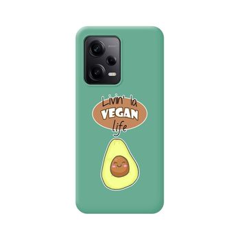 Funda Silicona Líquida Verde Para Xiaomi Redmi Note 12 Pro 5g Diseño Vegan Life Dibujos