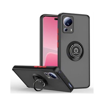 Funda Mate Con Borde Negro Y Anillo Giratorio 360 Xiaomi 13 Lite 5g