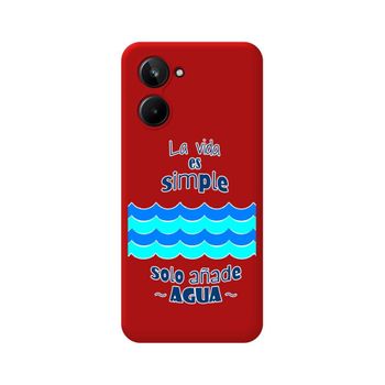 Funda Silicona Líquida Roja Realme 10 4g Diseño Agua Dibujos