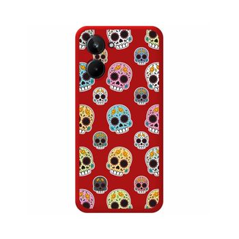 Funda Silicona Líquida Roja Realme 10 4g Diseño Catrina Dibujos