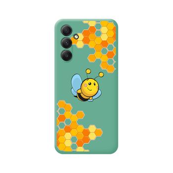 Funda Silicona Líquida Verde Samsung Galaxy A14 4g / 5g Diseño Abeja Dibujos