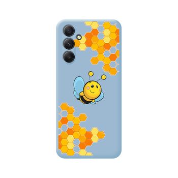 Funda Silicona Líquida Azul Samsung Galaxy A54 5g Diseño Abeja Dibujos