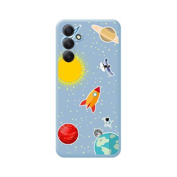 Funda Silicona Líquida Azul Samsung Galaxy A54 5g Diseño Espacio Dibujos