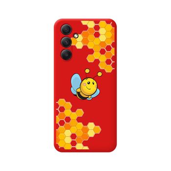 Funda Silicona Líquida Roja Samsung Galaxy A54 5g Diseño Abeja Dibujos