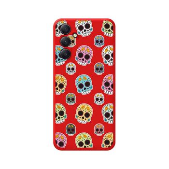 Funda Silicona Líquida Roja Samsung Galaxy A54 5g Diseño Catrina Dibujos