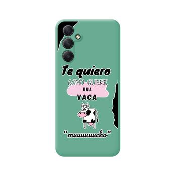 Funda Silicona Líquida Verde Samsung Galaxy A54 5g Diseño Vaca Dibujos