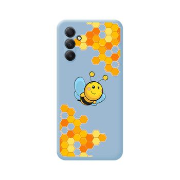 Funda Silicona Líquida Azul Samsung Galaxy A34 5g Diseño Abeja Dibujos