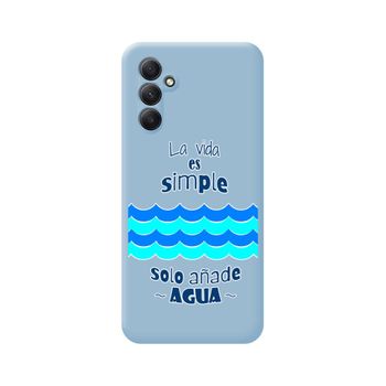 Funda Silicona Líquida Azul Samsung Galaxy A34 5g Diseño Agua Dibujos