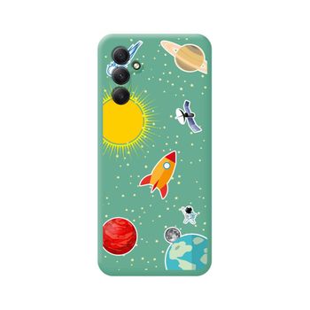 Funda Silicona Líquida Verde Samsung Galaxy A34 5g Diseño Espacio Dibujos