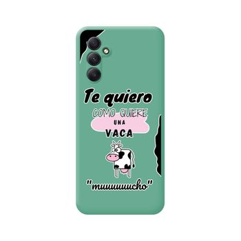 Funda Silicona Líquida Verde Samsung Galaxy A34 5g Diseño Vaca Dibujos