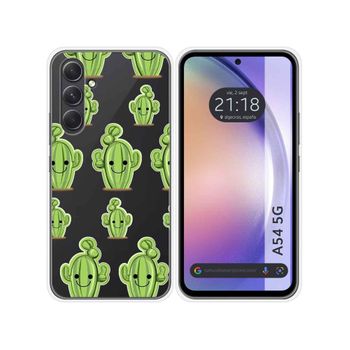 Funda Silicona Transparente Samsung Galaxy A54 5g Diseño Cactus Dibujos