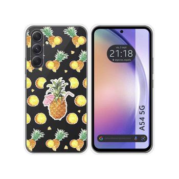 Funda Silicona Transparente Samsung Galaxy A54 5g Diseño Piña Dibujos