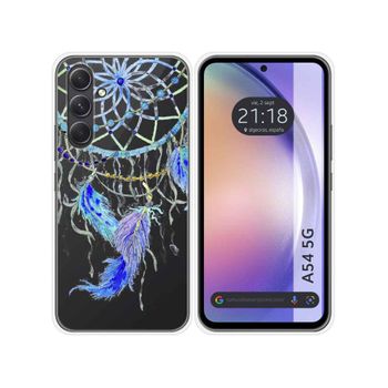 Funda Silicona Transparente Samsung Galaxy A54 5g Diseño Plumas Dibujos