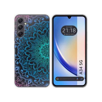 Funda Silicona Transparente Samsung Galaxy A34 5g Diseño Mandala Dibujos