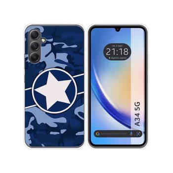 Funda Silicona Samsung Galaxy A34 5g Diseño Camuflaje 03 Dibujos