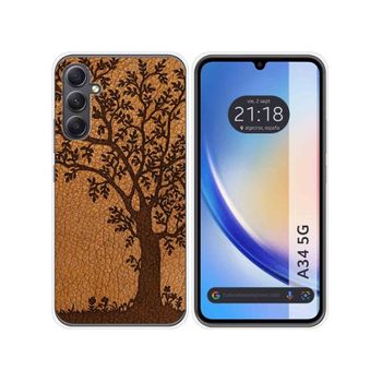 Funda Silicona Samsung Galaxy A34 5g Diseño Cuero 03 Dibujos