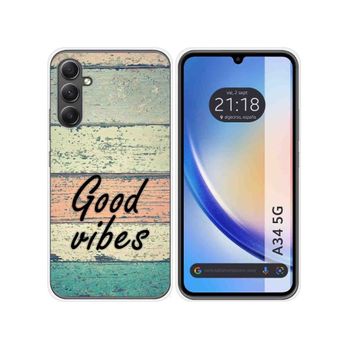 Funda Silicona Samsung Galaxy A34 5g Diseño Madera 01 Dibujos