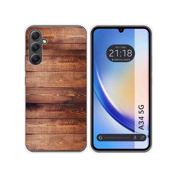 Funda Silicona Samsung Galaxy A34 5g Diseño Madera 02 Dibujos