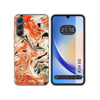 Funda Silicona Samsung Galaxy A34 5g Diseño Mármol 12 Dibujos