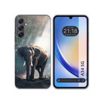 Funda Silicona Samsung Galaxy A34 5g Diseño Elefante Dibujos