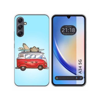 Funda Silicona Samsung Galaxy A34 5g Diseño Furgoneta Dibujos