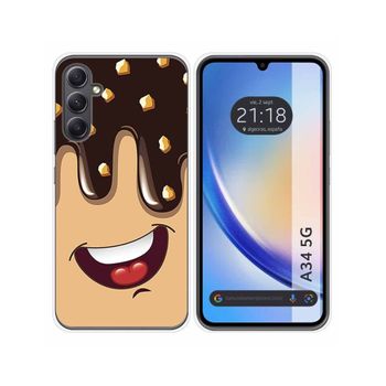 Funda Silicona Samsung Galaxy A34 5g Diseño Helado Chocolate Dibujos