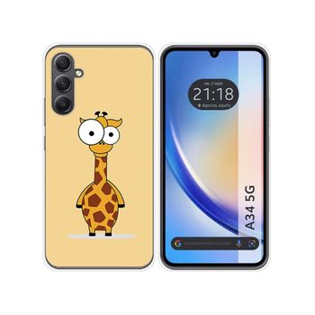 Funda Silicona Samsung Galaxy A34 5g Diseño Jirafa Dibujos