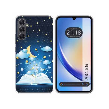 Funda Silicona Samsung Galaxy A34 5g Diseño Libro Cuentos Dibujos