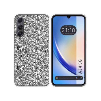 Funda Silicona Samsung Galaxy A34 5g Diseño Letras Dibujos