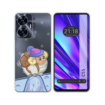 Funda Silicona Transparente Realme C55 Diseño Cabra Dibujos