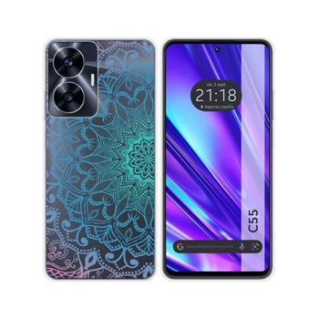 Funda Silicona Transparente Realme C55 Diseño Mandala Dibujos