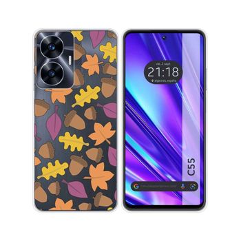 Funda Silicona Transparente Realme C55 Diseño Otoño Dibujos