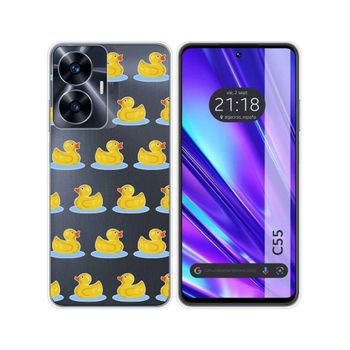 Funda Silicona Transparente Realme C55 Diseño Pato Dibujos