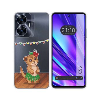 Funda Silicona Transparente Realme C55 Diseño Suricata Dibujos