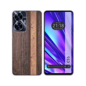 Funda Silicona Realme C55 Diseño Madera 05 Dibujos