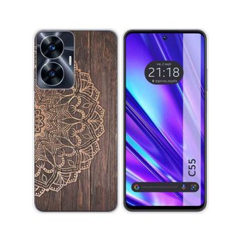 Funda Silicona Realme C55 Diseño Madera 06 Dibujos