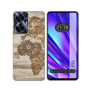 Funda Silicona Realme C55 Diseño Madera 07 Dibujos