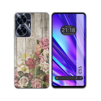 Funda Silicona Realme C55 Diseño Madera 08 Dibujos